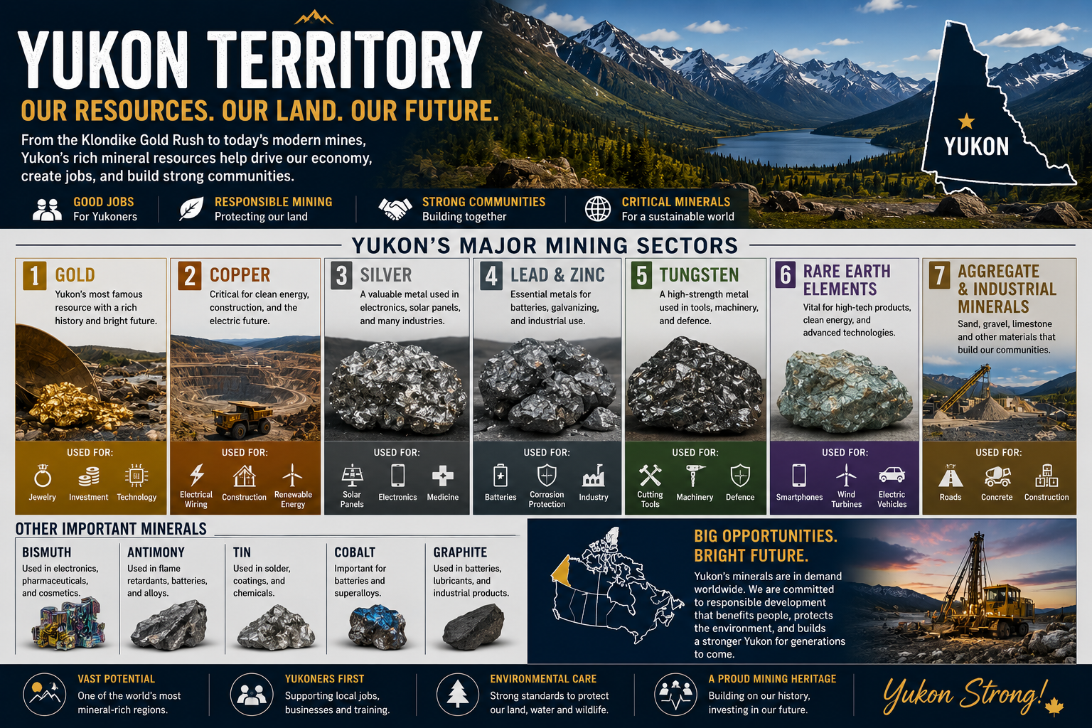 Yukon mining sectors infographic